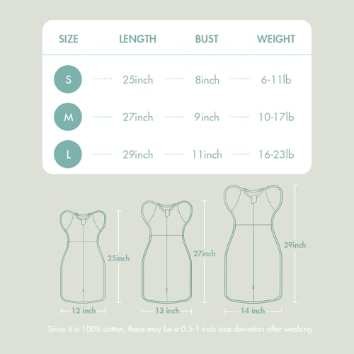 2-Pack Baby Transitional Swaddle Sleep Sack - Arms Up Transitional Swaddles with Removable Cuffs & 2-Way Zipper, Gray Stars Design, Breathable Cotton Sleep Sack (6-9 Month)