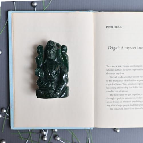 Image of Jade Laxmi Ganesha Idols 8cm for Wealth, Fame, Prosperity,Luck, Peace, Housewarming Pooja, Healing Crystal Gift