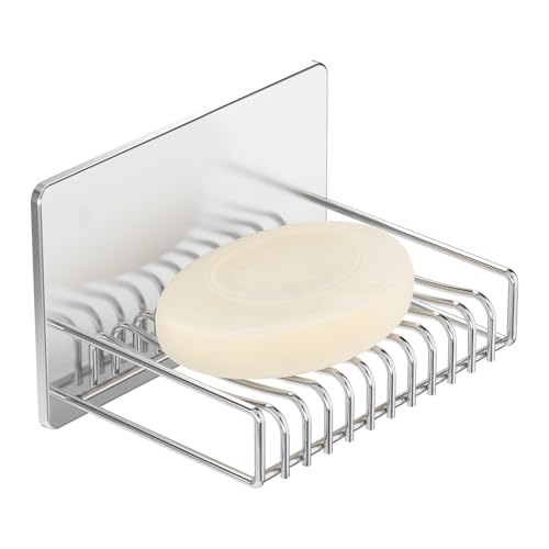 PAVSTINE 石鹸置き マグネット ソープディッシュ 強力磁石 壁掛け 穴あけ不要 18-8ステンレス 浴室 キッチン ソープホルダー 水切り 錆びにくい 洗面所 簡単取り付け 浮かせる収納 シルバー