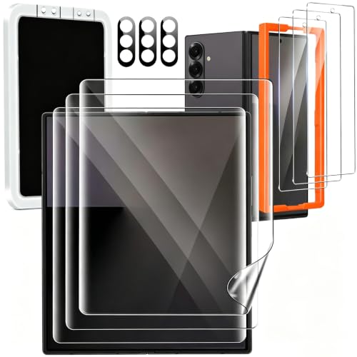 Image of Milomdoi Screen Protector for Samsung Galaxy Z Fold 8 Ultra /Z Fold 7 | 3 Pack Inside TPU Film + 3 Pack Front 9H Tempered Glass + 3 Pack Camera Lens Protector, Easy Installation, No Bubbles