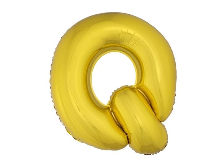Lot de 12 - Ballon lettre 'q' en aluminium 1m or