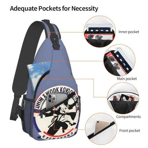 Mochila de bandolera con diseño de taekwondo para viaje miniatura 4