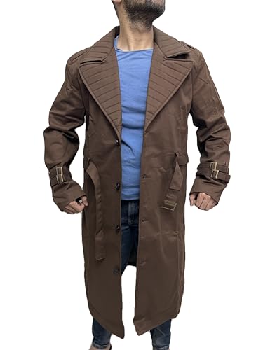 LEATHER KRAFTER Gambit X-men 97 Trench Over Military Long Cotton Coat Jacket (US, Alpha, Small, Regular, Regular, Cotton)