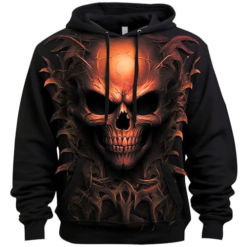 Sweat à capuche manches longues hommes casual imprimé Halloween WWricotta