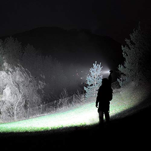 Semlos 12 LED Super Bright LED Flashlight, Rechargeable Type-C 4 Modes Torch with Power Display Function and 4pcs Built-in Batteries for Camping Hiking Night Fishing