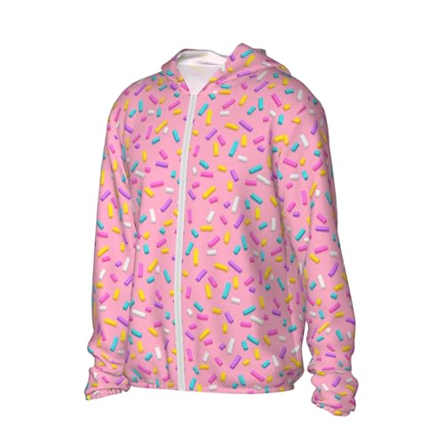 Pink Decorative Sprinkles Sun Protection Hoodie Zip Rash Guard Long Sleeve Shirt for Fishing Hiking for Mens Womens3