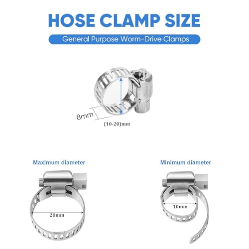 Image of ESEKSAFAR Transparent LPG Gas Pipe 8mm with 3pc Hose clamp For Home, Restaurants (2 meter)