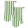 kate spade new york Botanical Stripe Oven Mitt 2-Pack Set, 7 x 13, Green/Pink