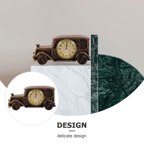 Reloj de coche clásico vintage de mesa Operitacx de plástico negro retro para cafeterías 4