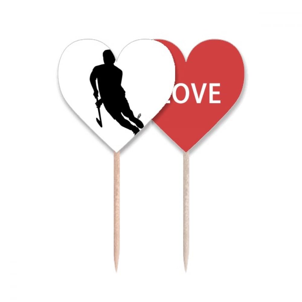 Pique-dents drapeau cœur pour hockey et cupcake de running anniversaire