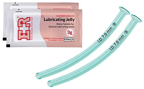 Image of Ever Ready First Aid Nasopharyngeal Airway (NPA) with Packet of Lubricant Jelly 3g (2 Count (Pack of 2))