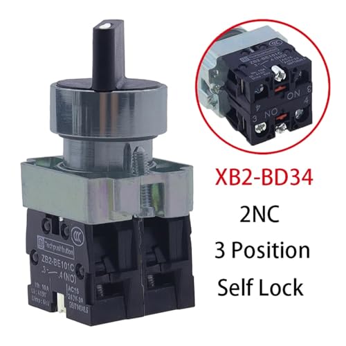 Selector de 22 mm XB2-BD34 con autobloqueo de 2 posiciones y contacto 2NO 2