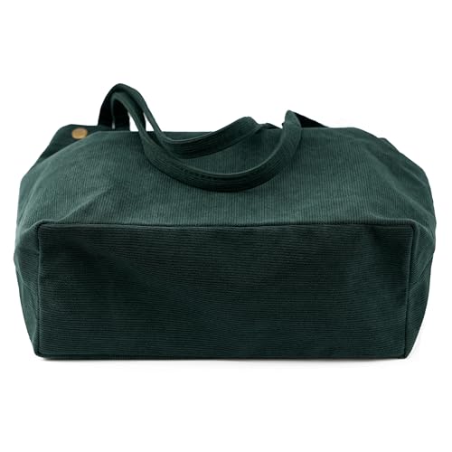 Image of TOPASION Cute Corduroy Tote Bag Canvas Shoulder Handbags for Women Travel Shopping