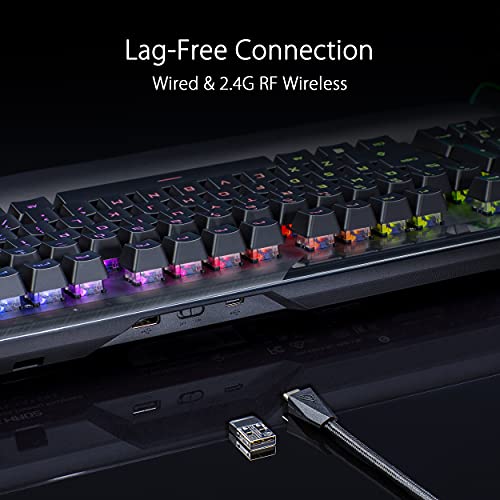 Asus Rog Claymore Ii 100% / 80% Tkl Wireless Rgb Modular Gaming Keyboard, Rog Rx Red Switches, Pbt Doubleshot Keycaps, Detachable Numpad, Wrist Rest, Media Controls, Usb Passthrough - Black Pbt #TOP3