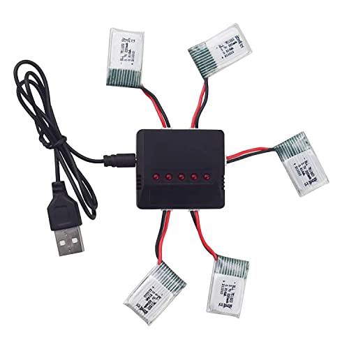 MOONZON 5PCS 3.7V 220mAh bateria com 5 em 1 carregador para E010 GoolRC T36 NINHUI NH010 F36 JJRC H3