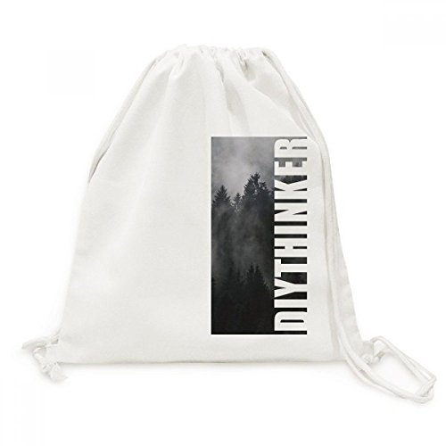 Sac à cordon en toile brume de forêt sombre pour voyage