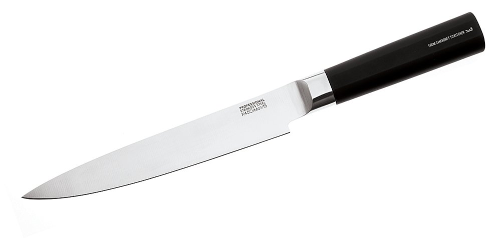 Couteau éminceur Sambonet en alliage d'acier noir pour en finir avec les lames qui s'émoussent