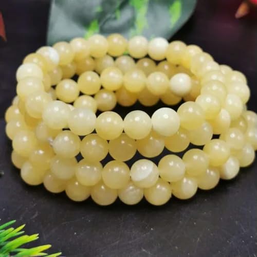 Bracelets Extensibles en Cristal de 8 mm, Perles de Pierres précieuses Naturelles Assorties - Calcite Miel