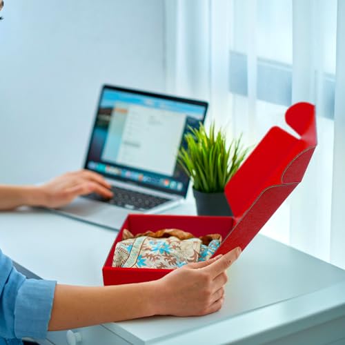 Image of Cardboard Boxes,15 Pack Shipping Boxes 6x6x2 Recyclable Mailing Boxes Colored Corrugated Cardboard Box Small Storage Boxes for Shipping, Mailing, Gifts Packaging (Red)