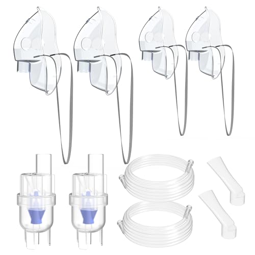 2 Packs Nebulizer Tubing and Mouth Pieces,Nebulizer Masks for Adults and Kids,Full Nebulizer Parts,Hailie Sensor Accessory，