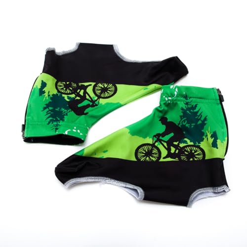 Cubiertas para zapatillas de ciclismo impermeables al viento, para bicicleta de carretera, color verde, talla M miniatura 5