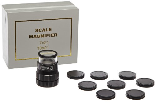 Fowler 52-664-009-0, 10x Pocket Optical Comparator Set with 9 Recticles