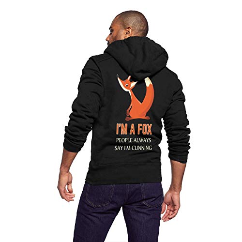 Keceur Men's Athletic Fit Full Zip Fleece Hooded Sweatshirt Funny Cunning Fox Active Hoodie Jackets Pattern Hoodies with Front Pocket, Size S