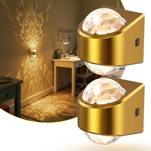 Image of L LOHAS LED Projector Night Light,[2-Pack] Night Lights Plug into Wall,Dusk to Dawn Sensor,3000K Soft White,Brightness Adjustable,Projector Nightlight for Bathroom Bedroom Hallway
