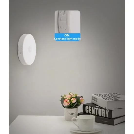 Image of White Motion Sensor LED Light for Home, USB Rechargeable Wireless Magnetic Self-Adhesive Lamp - Sensor Light for Cupboard, Kitchen, Bedroom & Stairs, Ceiling Light for Living Room