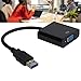 Zopsc USB3.0 to VGA Converter 5Gbps HD 1080P Adapter Cable 15Pin Female, Supports Multi Display Solutions, No External Power Supply, for PC laptops, Desktops, Monitors. (Black)