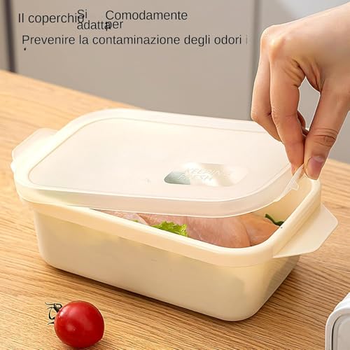 Image of StyleX Store Food Storage Containers | Multipurpose Stackable Kitchen Storage Boxes | Airtight Refrigerator Organizer for Fruit, Vegetables, Cereal, and Snacks (Yellow-Set of 6)
