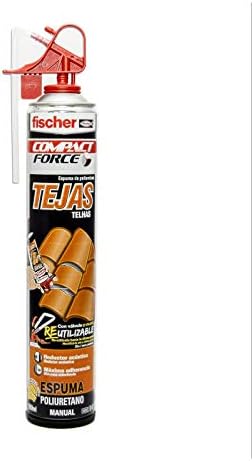 fischer - Espuma poliuretano Tejas manual, aislamiento acústico exterior, Bote 750 ml Gris
