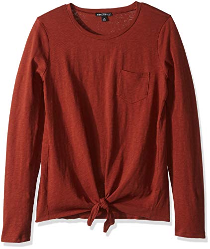 J.Crew Mercantile Women's Long-Sleeve Tie Waist T-Shirt, Burnished Brick, XS