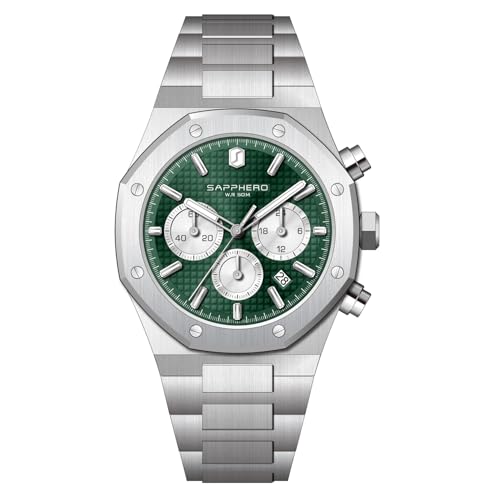 SAPPHERO Relojes de Caballero Lujo 50M Resistente al...