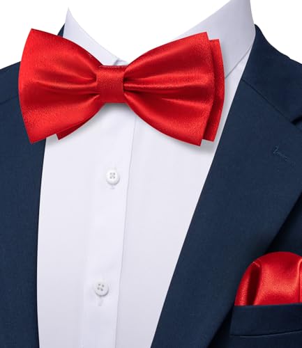 Image of YOHOWA Mens Bow Tie Set Paisley Coloful Pre-tied Bowties Adjustable with Handkerchief Cufflinks Wedding Prom Party