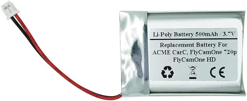 500mAh 3.7V Replacement Battery For ACME CarC, FlyCamOne 720p, FlyCamOne HD, FCHD17, PL502548
