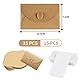 IOPYKKOA 15 Kraftpapier Umschläge mit 15 Blanko Papier Karten, Mini Briefumschläge mit Herz Verschluss für Geschenkkarten DIY Graffiti