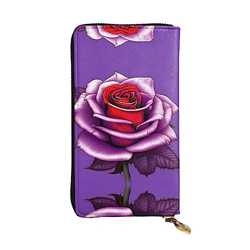 Portefeuille cuir rose fuchsia longue pochette femme noire durable contre le désordre