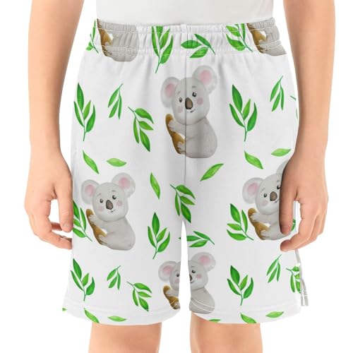 J JOYSAY Leaves Branch Koala Boys Athletic Shorts Kids Youth Casual Shotrs with Elastic Waistband Pockets2
