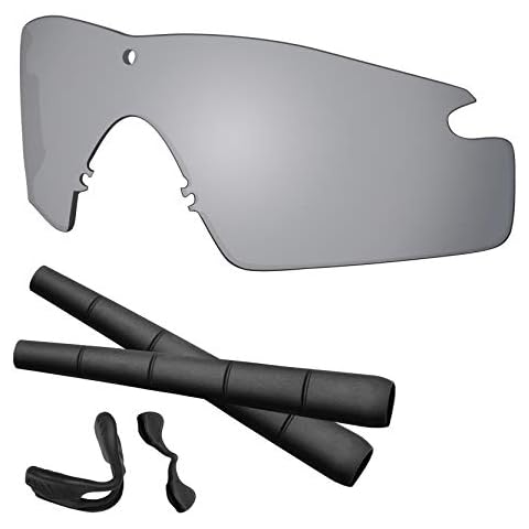 Predrox Silver Mirror Si Ballistic M Frame 2.0 Lenses & Rubber Kits Replacement for Oakley Sunglass Polarized Cover
