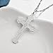 YFN Men Jesus Christ Cross Pendant Necklace Sterling Silver Crucifix Cross Catholic Necklace Box Chain 22 Inch (Men Jesus Christ Cross Necklace 22 Inch) (Jesus Christ Necklace)