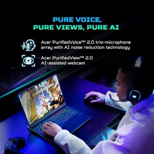 Image of acer Predator Helios Neo 16S AI Gaming Laptop, NVIDIA RTX 5070Ti, 16 inch 2.5K WQXGA 240Hz 2ms OLED Display, Intel Ultra 9 275HX, RGB Backlit Keyboard, Windows 11 Pro, Accessories (64GB DDR5, 2TB SSD)