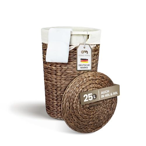 Casa Mina® Wäschekorb mit Deckel D30 x H45cm hoch I Atmungsaktiver Wäschekorb geflochten aus 100{22dce9756e87380a981aa627343cf54429c963ca6c5bddd07d70173e0e281948} Naturfaser I Robuster Wäschesammler mit Griffen & waschbarem Innensack I Wäschekörbe - Lombok Casa Mina® Wäschekorb mit Deckel D30 x H45cm hoch I Atmungsaktiver Wäschekorb geflochten aus 100{22dce9756e87380a981aa627343cf54429c963ca6c5bddd07d70173e0e281948} Naturfaser I Robuster Wäschesammler mit Griffen & waschbarem Innensack I Wäschekörbe - Lombok