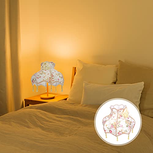 Vintage Lamp Shade Fabric Royal Scallop Bell Shape Lampshade Floral Lamp Shade Replacement For E27 Table Lamp Floor Lamp Wall Light #TOP7
