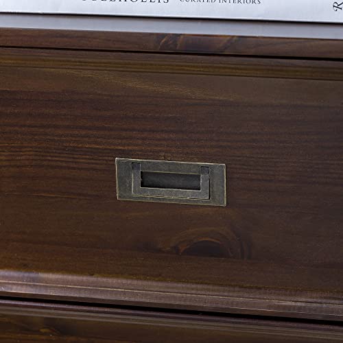 Walker Edison Classic Contemporary 4 Drawer Tall Solid Wood Bedroom Storage Chest Dresser, 42 Inch, Walnut #TOP4