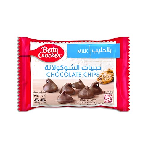 Betty Crocker Milk Chocolate Chips, 200 g, Rich Taste & No Artificial Colors, Ultimate Chocolate Chips for Your Deserts