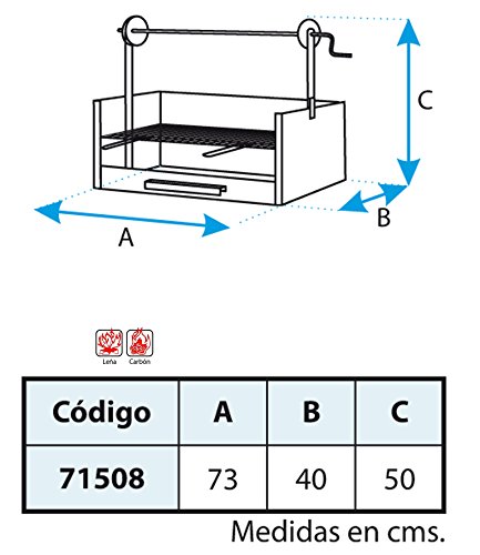 EL ZORRO IMEX 71508 – Erhöhte Grillschublade, Edelstahl-Grill, 63 x 75 x 42 cm, schwarz