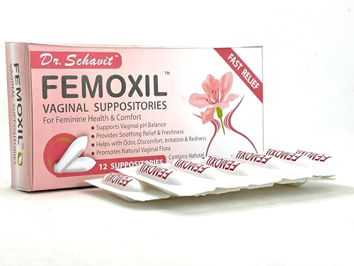 DR. SCHAVIT FEMOXIL Vaginal Suppositories - Natural Plant-Based Formula for Feminine Issue. All Natural Intimate Deodorant for Women. Restore Feminine pH Balance of The Vagina. Provides Fast Relief
