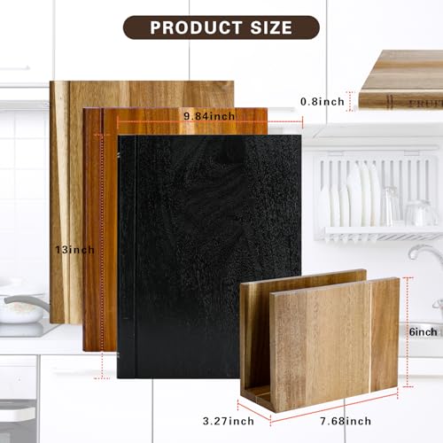 Tablero de Cortar con Diseño de Libros, Juego de 3 Tablas de Madera Sólida con Forma de Libro y Soporte de Madera, Ideal para Cocineros Amantes de los Libros, Frutas, Verduras, Carne, Pescado, Queso y Pan miniatura 2