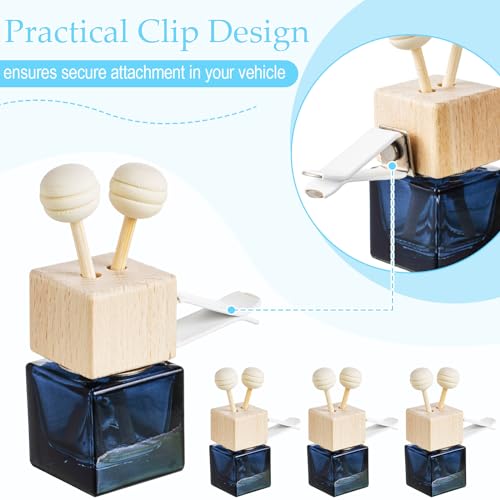 Zubebe 100 Pcs Car Diffuser Bottles Empty Bulk Vent Clip Car Air Freshener Diffuser for Essential Oil Perfume Glass Bottle with Wooden Caps Stick Fragrance Ornament (Gradient Black) by Zubebe - Image 4